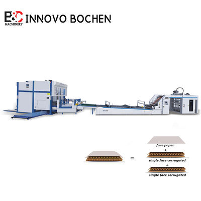 Macchina di laminazione automatica a flauto con spessore di carta superiore 150-800 gm progettata per linee di imballaggio