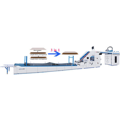 Full Automatic Carton Board Flute Laminating Machine SFC1500 Three In One 5 Ply Paper Box Corrugated Cardboard Flute Laminator Machine 